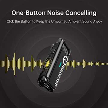 Hollyland Lark C1 Wireless Lavalier Microphone for iPhone 14/13/12, Plug and Play, MFi Certified Lapel Mic with Charging Case, 650ft Transmission, Ultral Compact, for Vlogging, YouTube-Black