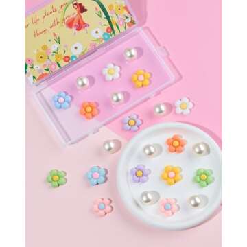 Mon Caramel 22PCS Resin Beach Bag Accessories Charms,Resin Beach Totes Accessories Inserts,Daisy Flo...