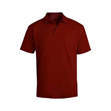 Edwards Men's Hi Performance Mesh Polo - Lightweight & Stylish Burgundy
