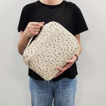 JIANYA Bible Cover Case for Women Girls, Bible Book Carrying Case with Handle and Zippered Pocket, F...