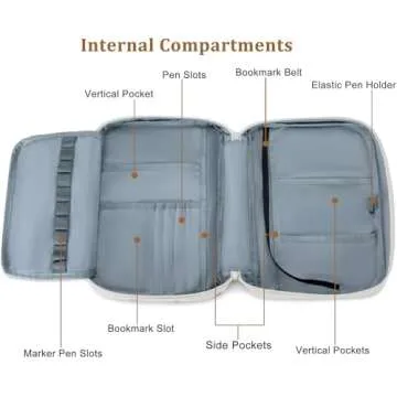 JIANYA Bible Cover Case for Women Girls, Bible Book Carrying Case with Handle and Zippered Pocket, Floral