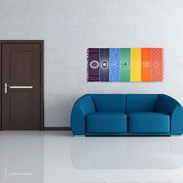 OUTOS Colorful Cotton Yoga Blanket for Beach and Yoga