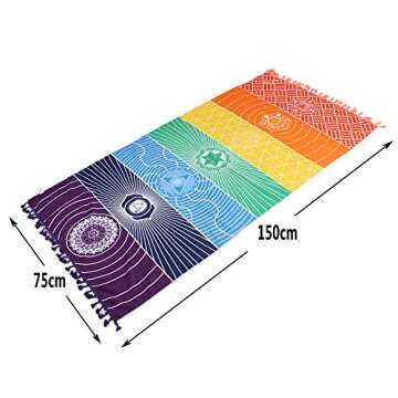 OUTOS Colorful Cotton Yoga Blanket for Beach and Yoga