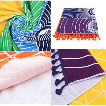 OUTOS Colorful Cotton Yoga Blanket for Beach and Yoga