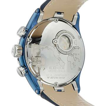 Edox Men's 01121 357B BUIN Grand Ocean Analog Display Swiss Automatic Blue Watch