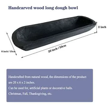 Wooden Dough Bowls Decorative - Rustic Handcrafted Bread Bowl for Table Centerpiece