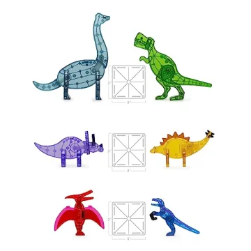 MAGNA-TILES Dino World XL 50-Piece Magnetic Set for Kids
