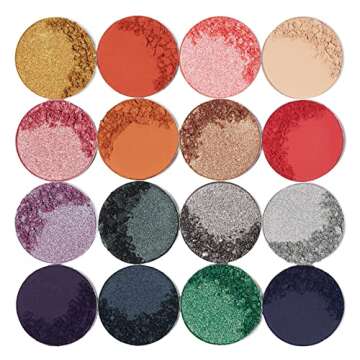 Juvia's Place Palette The Magic Mini - Bright and Bold Red, Shades of 16, Professional Eye Makeup, Pigmented Palette, Makeup Palette for Eye Color & Shine
