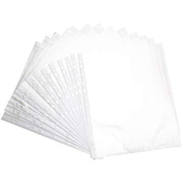 400 Sheet Protectors, 11 Hole Lightweight Binder Sleeves, Designed to Protect Frequently Used 8.5 x 11 Papers, Acid and PVC Free Page Protector, Clear Plastic Design, 9.25 x 11.25 Top Loaded, 400 ct