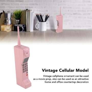 LBEC Retro Mobile Phone Model Ornaments, Exquisite Durable Simulation Brick Mobile Phone Model for Photo Studio (Pink)