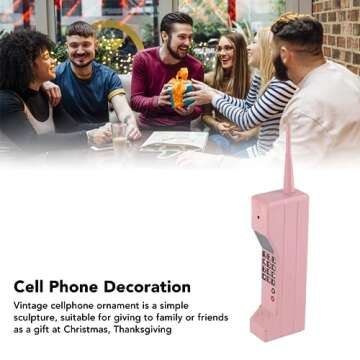 LBEC Retro Mobile Phone Model Ornaments, Exquisite Durable Simulation Brick Mobile Phone Model for Photo Studio (Pink)