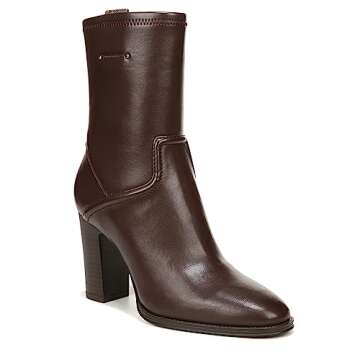Franco Sarto Womens Informa Whit Heeled Bootie Cordovan Brown Smooth 7.5 M