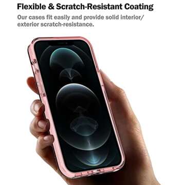 ArtsEvo Shockproof Clear Design for iPhone 13 Pro Max Case, Certified 6.6ft Drop Protection, Raised Edges Protect Camera and Screen, Pink