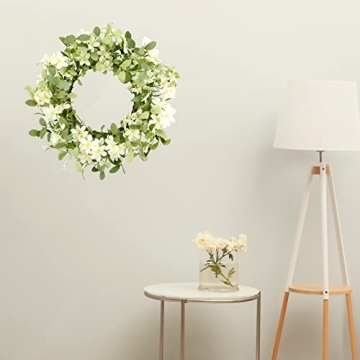 WreathDream 18'' Spring Wreath with Eucalyptus and Cherry Blossoms