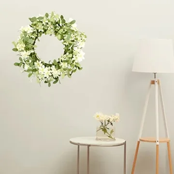 WreathDream 18'' Spring Wreath with Eucalyptus and Cherry Blossoms