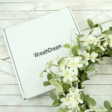 WreathDream 18'' Spring Wreath with Eucalyptus and Cherry Blossoms