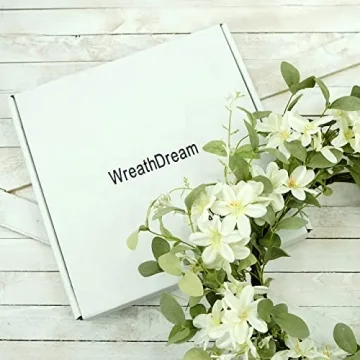 WreathDream 18'' Spring Wreath with Eucalyptus and Cherry Blossoms