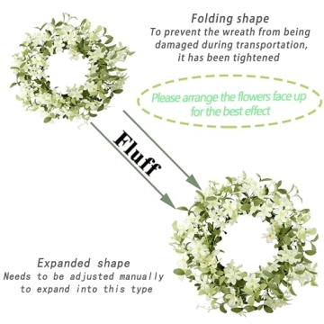 WreathDream 18'' Spring Wreath with Eucalyptus and Cherry Blossoms