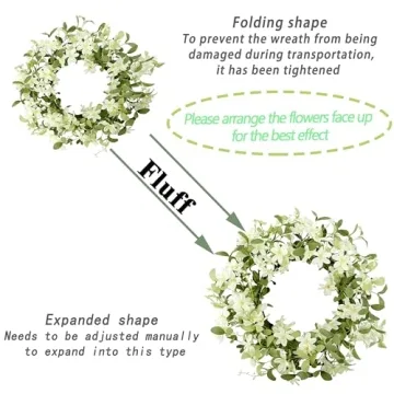 WreathDream 18'' Spring Wreath with Eucalyptus and Cherry Blossoms