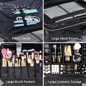 JOURMON Makeup Case Portable with Adjustable Dividers