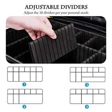 JOURMON Makeup Case Portable with Adjustable Dividers