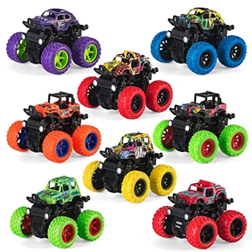 8 Pack Monster Truck Toys for Boys Girls 3 4 5 6 7 8Year Old,Inertia Car 4 Wheels Drive Durable Fric...
