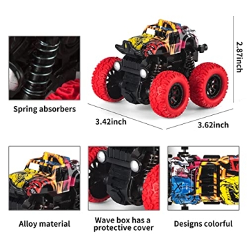 8 Pack Monster Truck Toys for Kids Aged 3-8 - Durable and Fun
