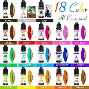 Epoxy Resin Pigment - 18 Colors Epoxy UV Resin Dye Liquid Transparent for UV Resin Coloring, DIY Res...