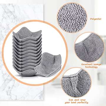 12 Pieces Microwave Safe Bowl Holders Polyester Hot Bowl Holder Protect Your Hands from Hot Dishes for Heating Soup, Leftover Food, Meals (Grey)