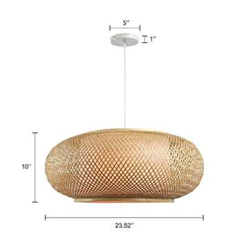 RUNNUP Vintage Bamboo Woven Chandelier for Elegant Decor