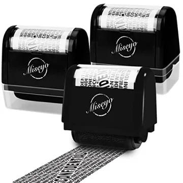 Miseyo Wide Roller Stamp Identity Theft Stamp 1.5 Inch Perfect for Privacy Protection - 3Pack Set (B...