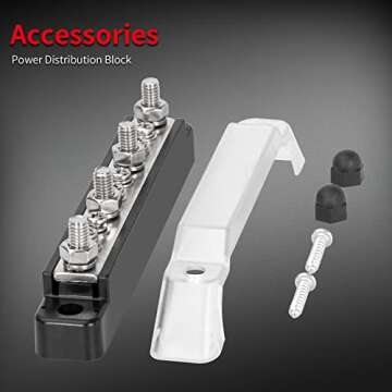 DAIERTEK Power Distribution Block 4 x M6 Terminal Studs, 6 x M4 Terminal Screws Battery Bus Bar for Car Marine Boat (Pair - Positive & Negative)