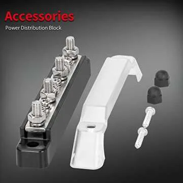 DAIERTEK Power Distribution Block 4 x M6 Terminal Studs, 6 x M4 Terminal Screws Battery Bus Bar for Car Marine Boat (Pair - Positive & Negative)