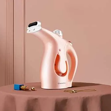 Travel Steamer for Clothes Steamer Portable Steamer Wrinkle Release Spray with 2 Brushes and Water Filling Funnel, Dry Steam Upgraded Version Pink