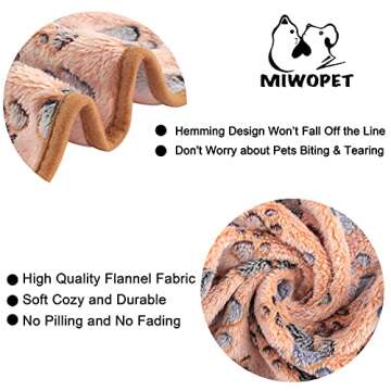 MIWOPET 3 Pack Cat and Dog Blanket Soft & Warm Fleece Flannel Sleep Mat, Great Pet Throw for Puppy, Kitten,Small, Medium & Large Dog (Small)