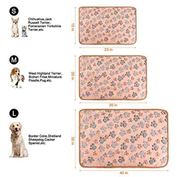 MIWOPET 3 Pack Cat and Dog Blanket Soft & Warm Fleece Flannel Sleep Mat, Great Pet Throw for Puppy, Kitten,Small, Medium & Large Dog (Small)