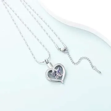 Imrsanl Butterfly Urn Necklace for Ashes Memorial Jewelry