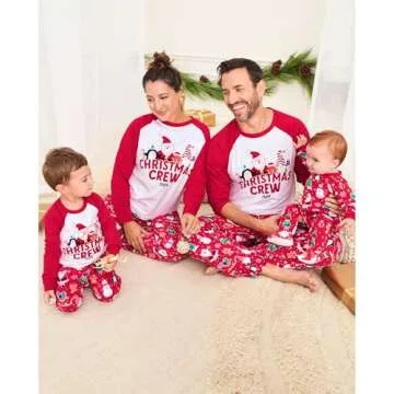 The Children's Place,Unisex Baby,Family Matching, Holiday Pajama Sets, Fleece,Red Xmas Crew '24,Medium