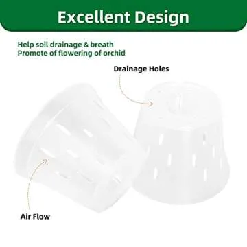 YIKUSH Orchid Pots with Holes Clear Orchid Pot Plastic Plant Pot Flower Pots Outdoor and Indoor Use 5.5 inch 10Pack