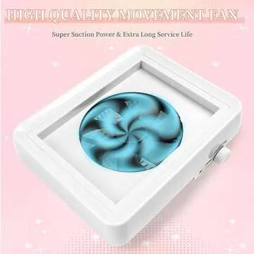 ANGNYA Nail Dust Collector with LED Light,Nail Dust Collector for Acrylic Nails Powerful 40 W Nail Vacuum Dust Collection with 1Reusable Filters & 1 Brush Dust Collector for Nails Tech