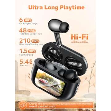 Szwdo Wireless Earbuds - ANC, Touch Control, 48H Playtime