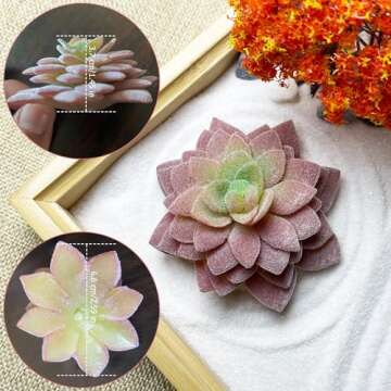 Buddhist Lotus for Zen Garden Accessories - Artificial Plant for Zen Garden Bonsai Decor