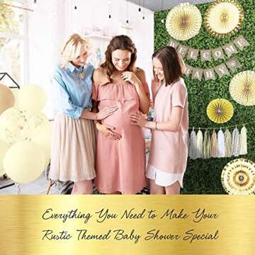 YARA Gender Neutral Baby Shower Decorations for Boy & Girl | Burlap Welcome Baby Banner | Woodland R...