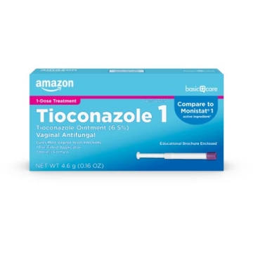 Amazon Basic Care Tioconazole Ointment 6.5% - Effective 1-Dose Vaginal Yeast Infection Treatment