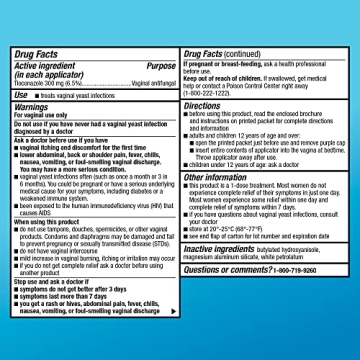 Amazon Basic Care Tioconazole 1-Dose Vaginal Antifungal Treatment