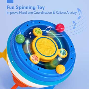 hahaland Montessori Toys for 1 Year Old Boy Girl Gifts-Toddler Sensory Toys Pop Fidget Toys Spinning Travel Toys Early Development Toy for Toddlers 1-3 Baby Toys 12-18 Months Birthday Gift
