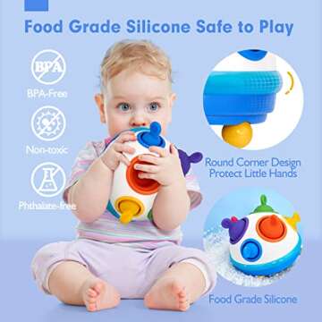 hahaland Montessori Toys for 1 Year Old Boy Girl Gifts-Toddler Sensory Toys Pop Fidget Toys Spinning Travel Toys Early Development Toy for Toddlers 1-3 Baby Toys 12-18 Months Birthday Gift