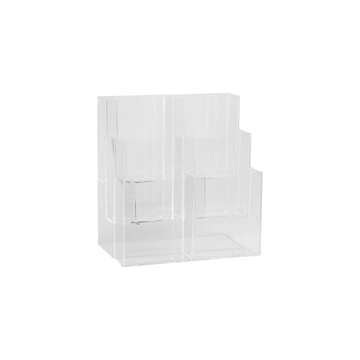 Dazzling Displays Acrylic Stand 3 Tier, 6 Pocket Fits 4 by 9 Material, Trifold Brochure Holder, Countertop Clear Display, Organizer Tray, Rack for Pamphlet, Letters, Folders, Document, Sign, Cards (1)