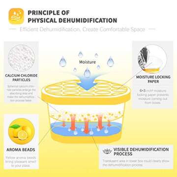 Vacplus Moisture Absorbers 6 pack, 10.5Oz Portable Humidity Absorber Boxes for Your Bathroom, Closet...