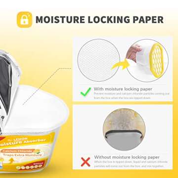 Vacplus Moisture Absorbers 6 pack, 10.5Oz Portable Humidity Absorber Boxes for Your Bathroom, Closet & Car, Dehumidifier with Lemon Fragrance, Yellow